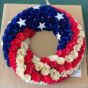 USA patriotic flag wreath 4th of July